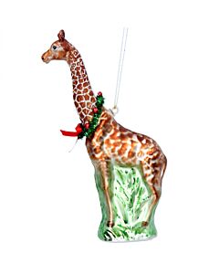 Gisela Graham Painted Glass Giraffe Christmas Decoration